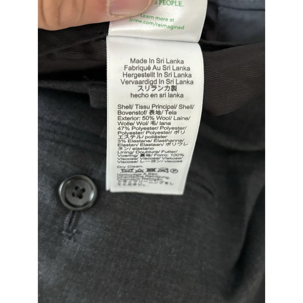 J. Crew Men's‎ Bowery Dress Pants 38 x 34 NWT Gray Wool Blend